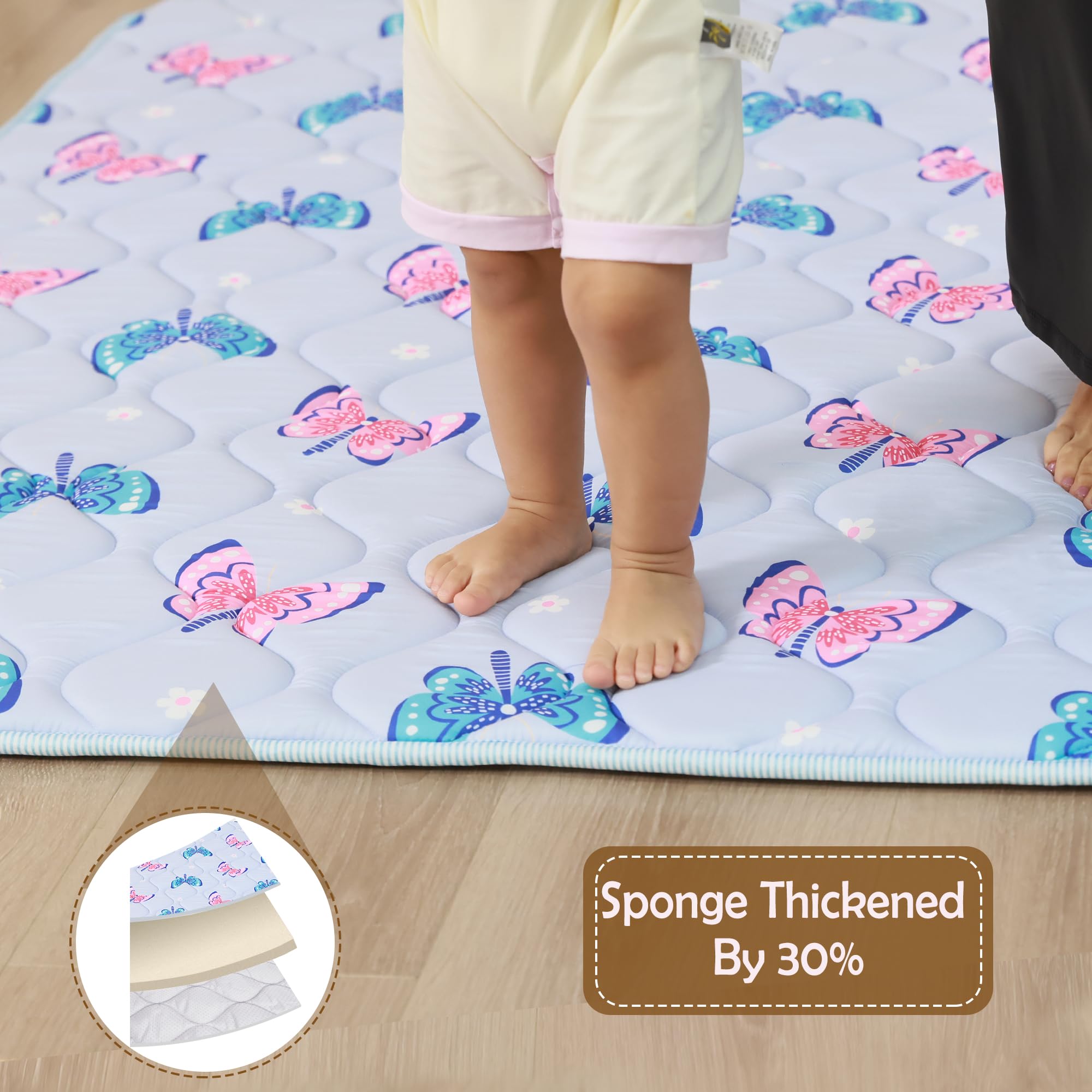 Viviland Baby Play Mat machine washable construction keeps colors bright