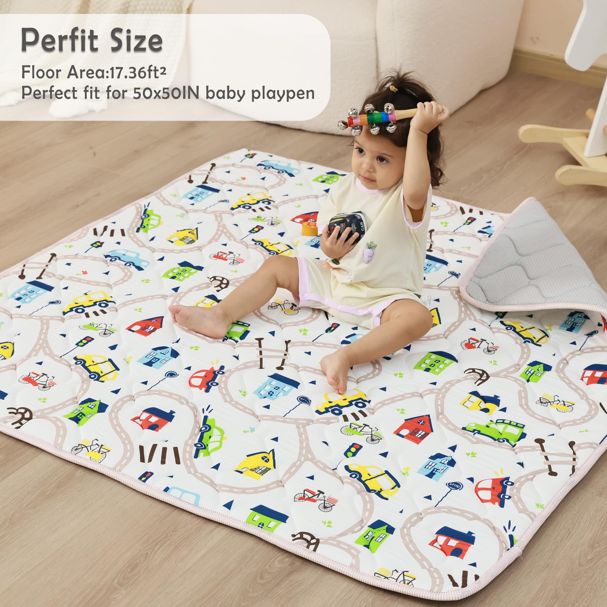 Viviland mat has a non-slip bottom to reduce slips during play