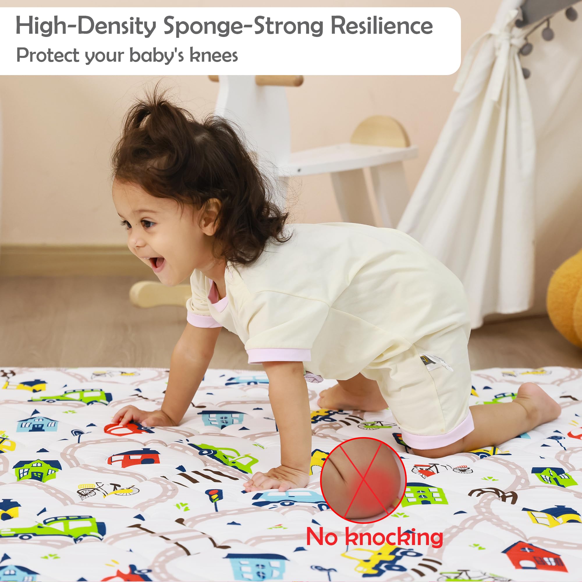 Viviland play mat with soft microfiber surface enhances baby's comfort