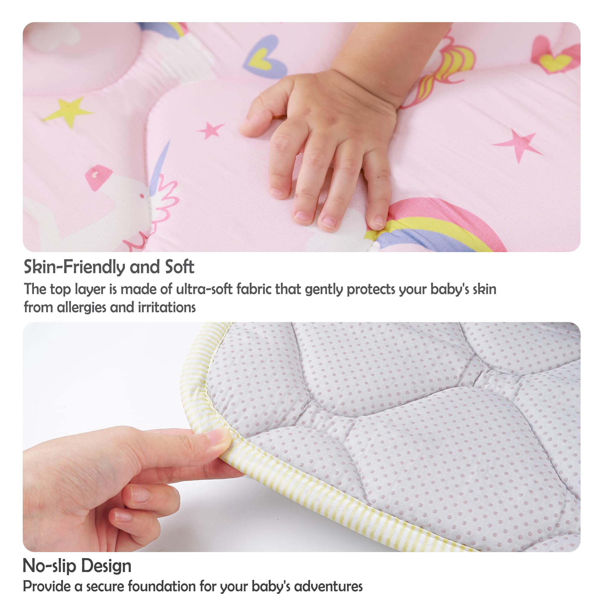 Viviland Baby Play Mat is machine washable for easy cleanup after messy moments.