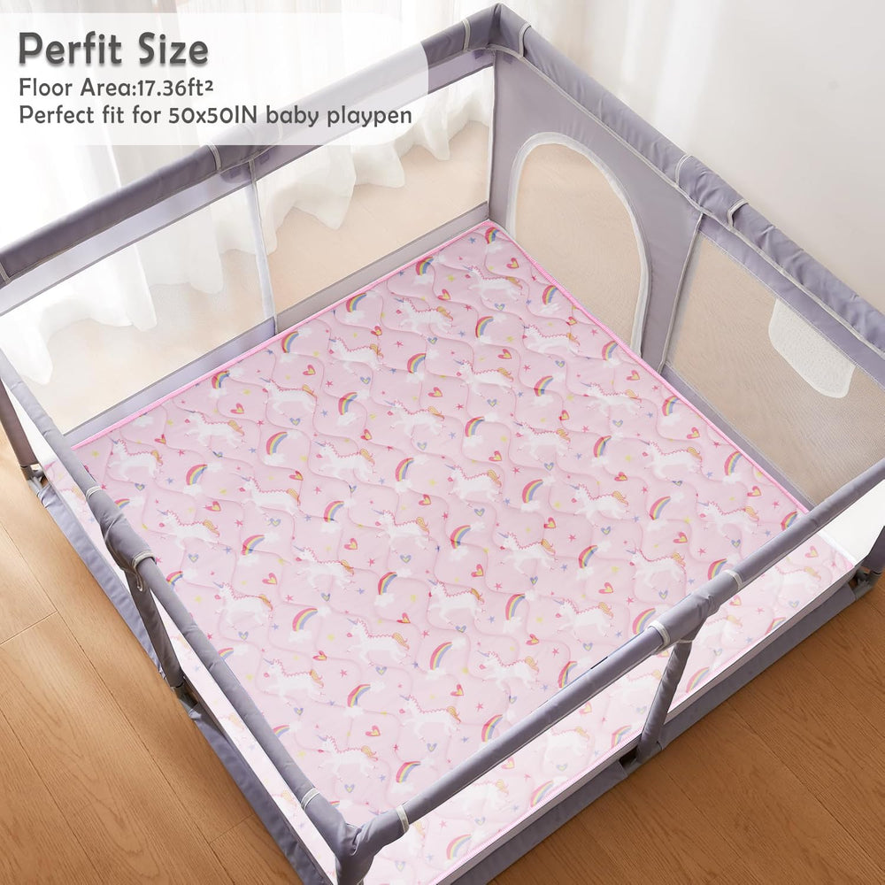 Viviland Baby Play Mat highlights thick cushioning for gentle tumbles and soft landings.
