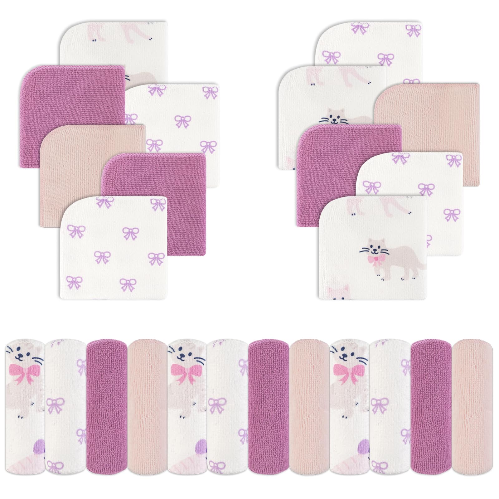 Viviland 24-pack washcloths packshot showing soft fabric and large size for babies