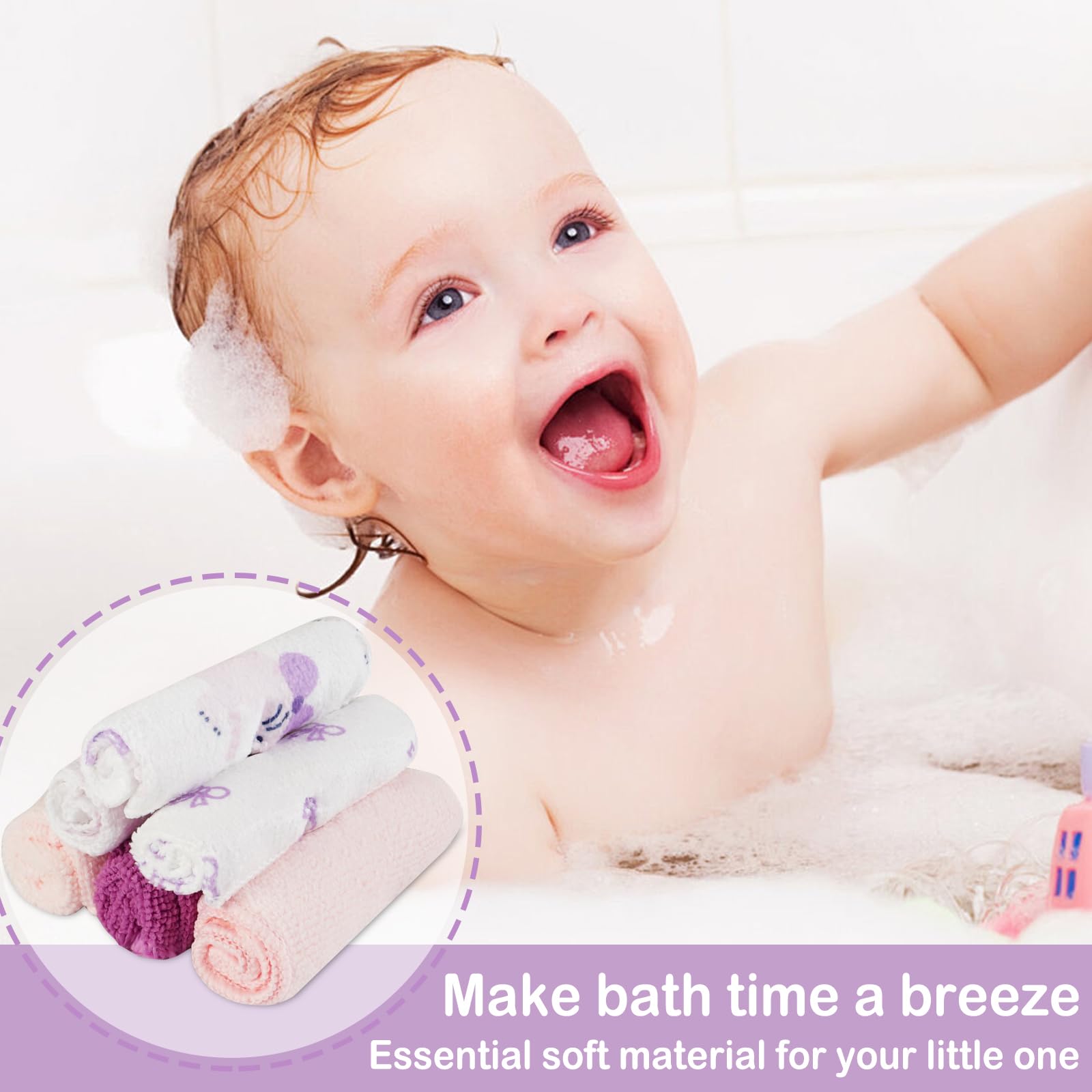 Viviland washcloths in a bath tub illustrating gentle cleansing for infants