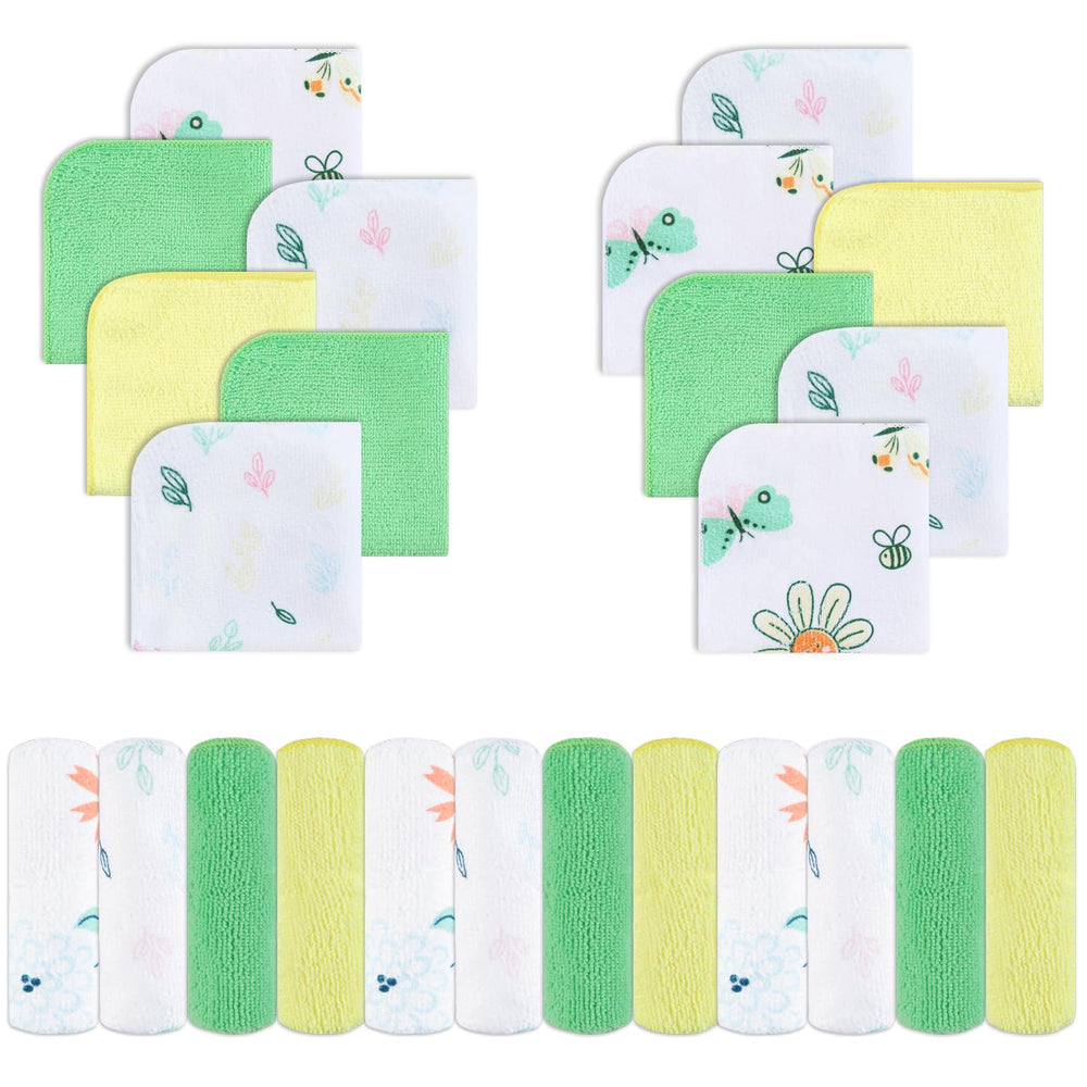 Viviland baby washcloths 24-pack with prints for gentle newborn cleansing