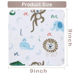 Viviland washcloths with varied prints for playful bathing moments.