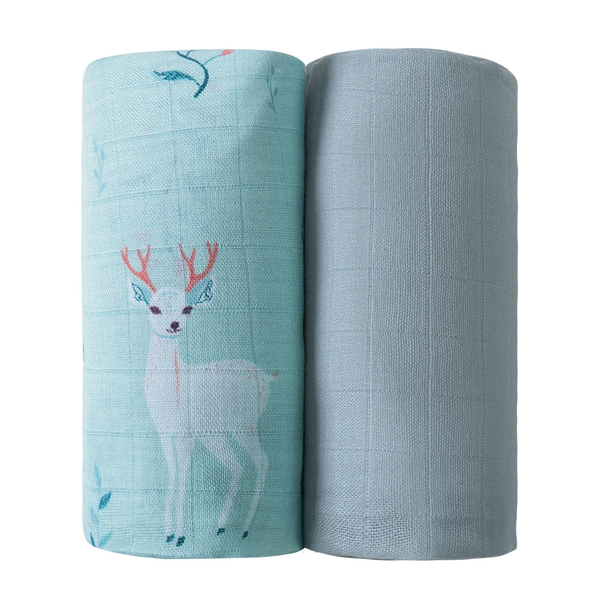 Viviland deer swaddle blanket folded shows softness and large wrap ready.