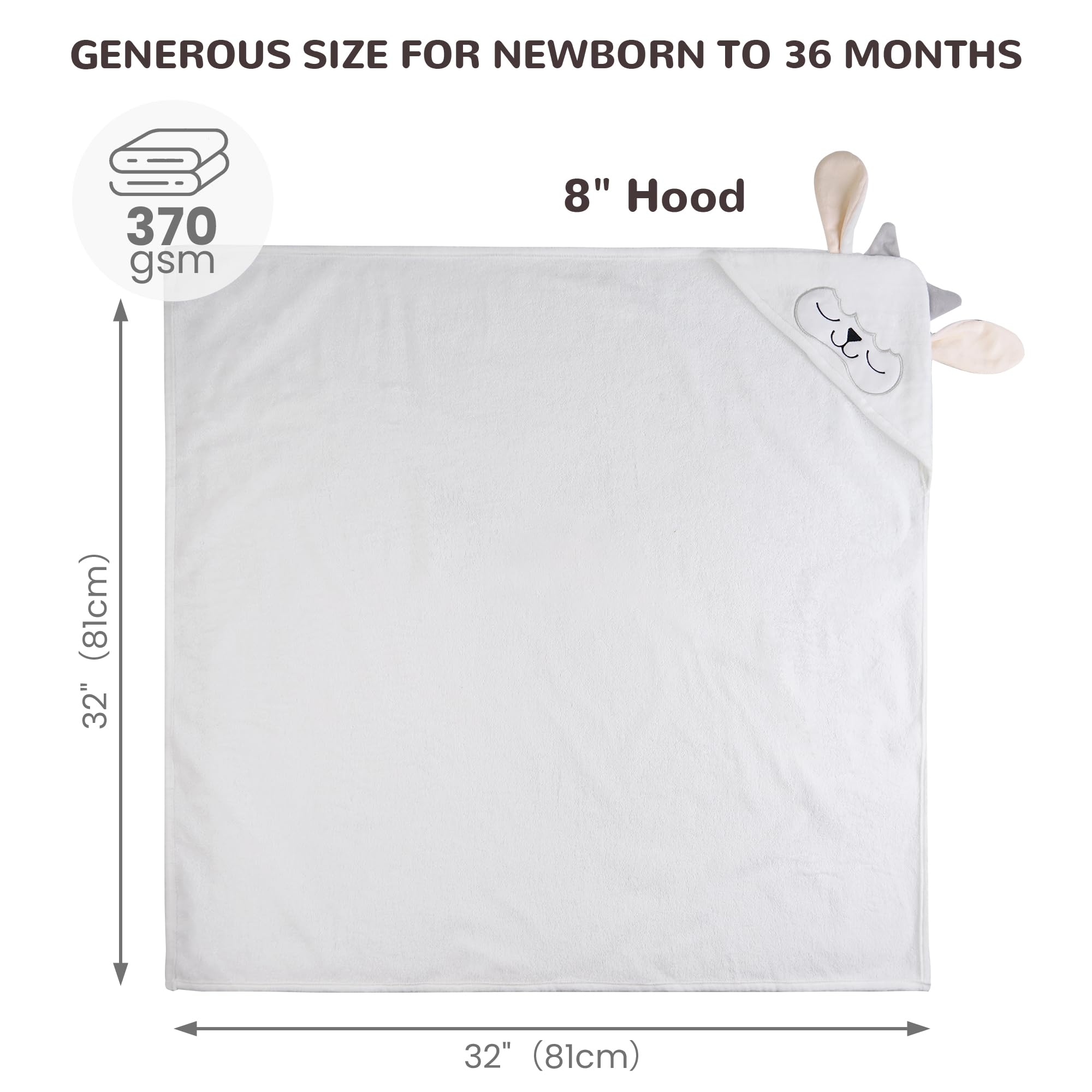 Viviland hooded towel swaddle; multipurpose use as a blanket after bath.