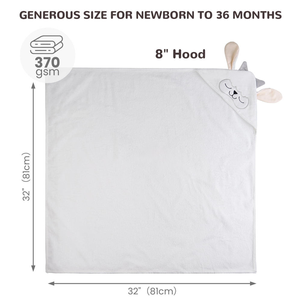 Viviland hooded towel swaddle; multipurpose use as a blanket after bath.