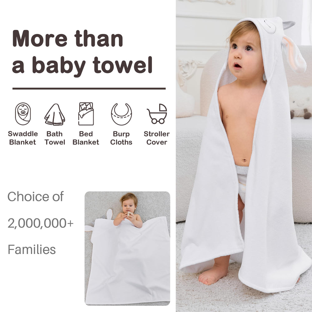 Viviland kids hooded towel; machine-washable convenience for busy parents.