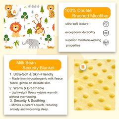 Viviland minky dot blanket adds soft warmth during naps.