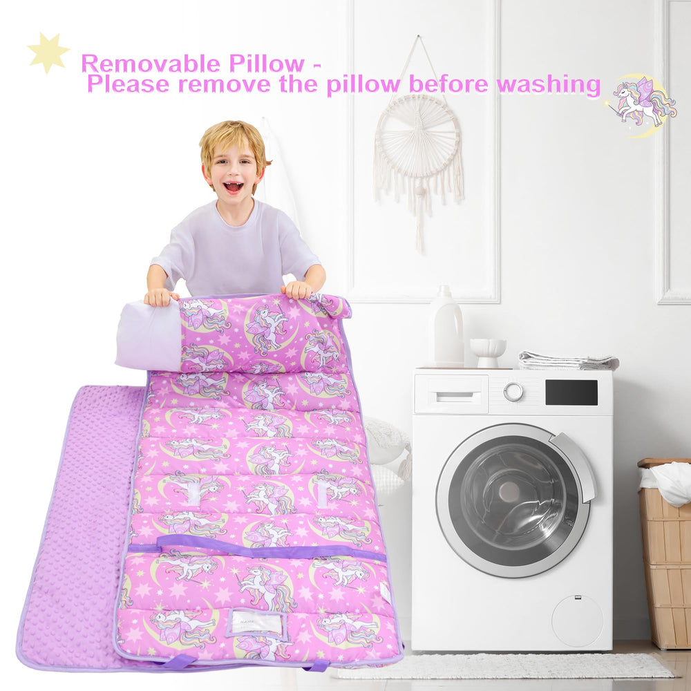 Viviland nap mat features detachable pillow for easy washing and care