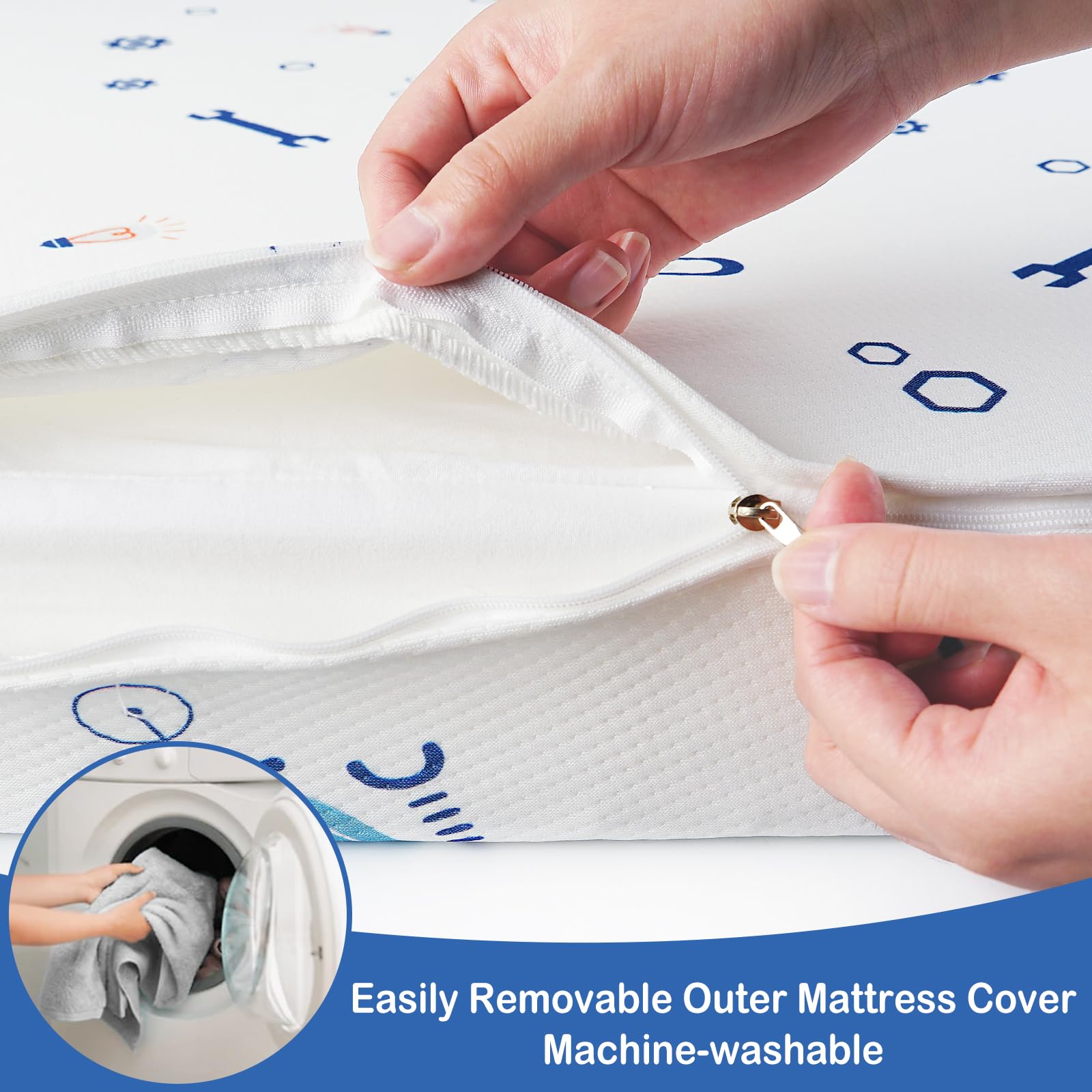 Rounded corners on the Viviland Pack n Play Mattress enhance safety.