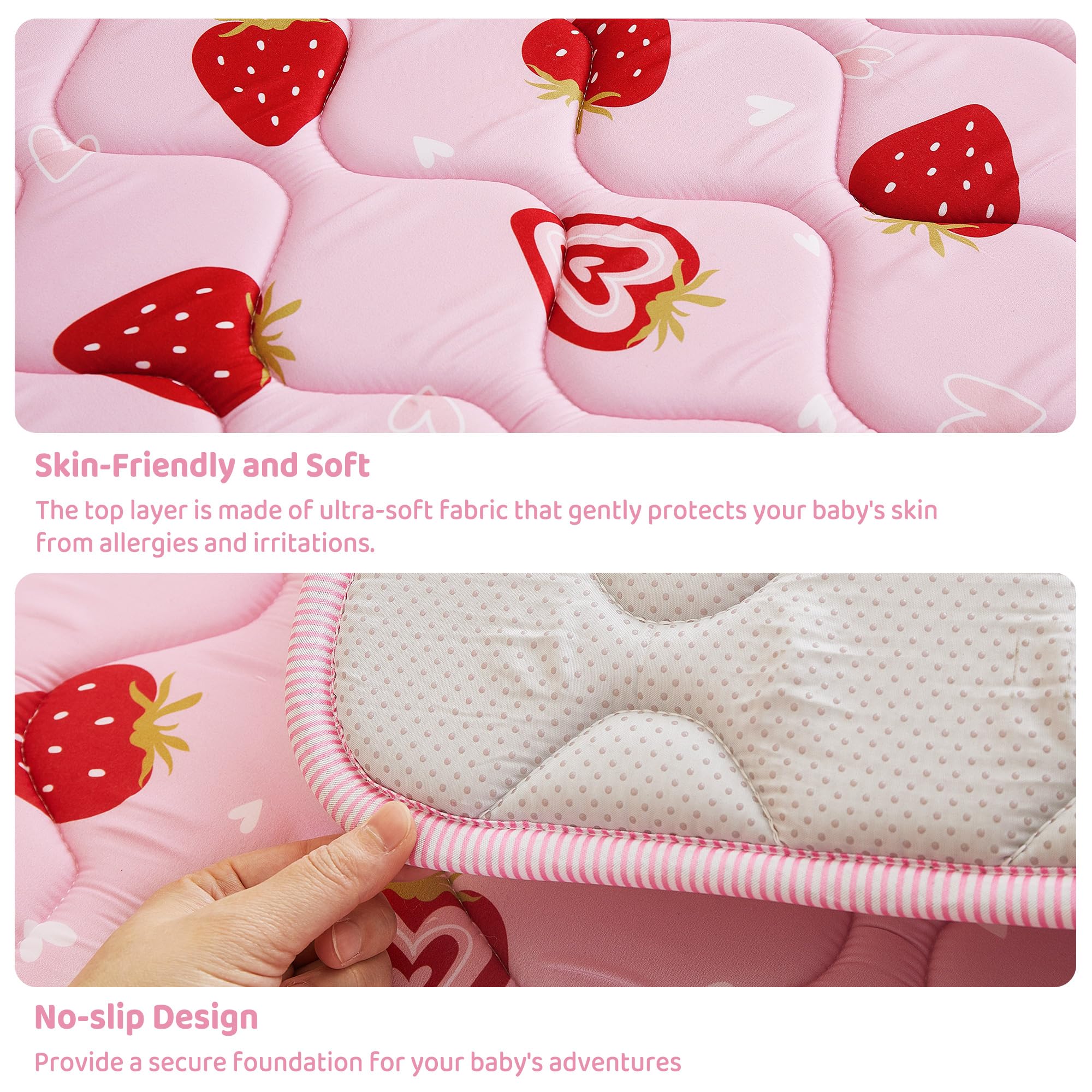 Viviland pink strawberry color adds a cheerful touch to playtime.