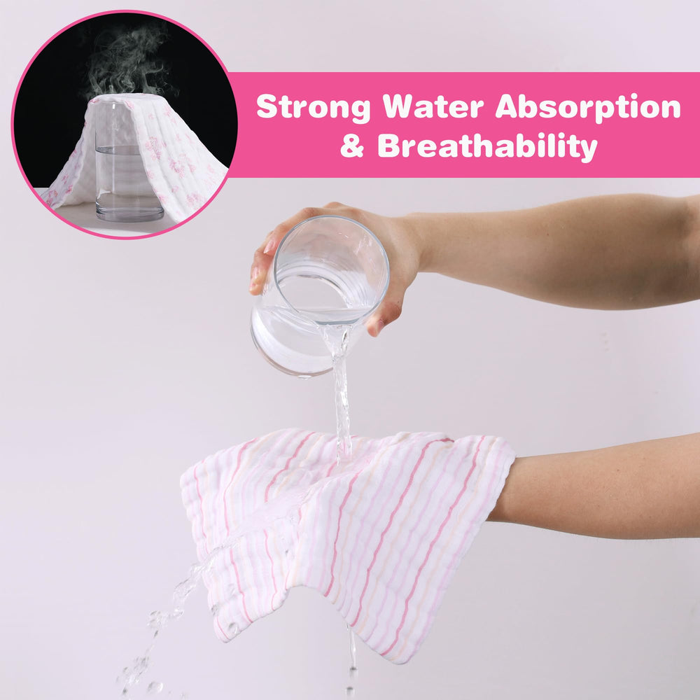 Generously sized at 10x20 inches for burping and wiping.