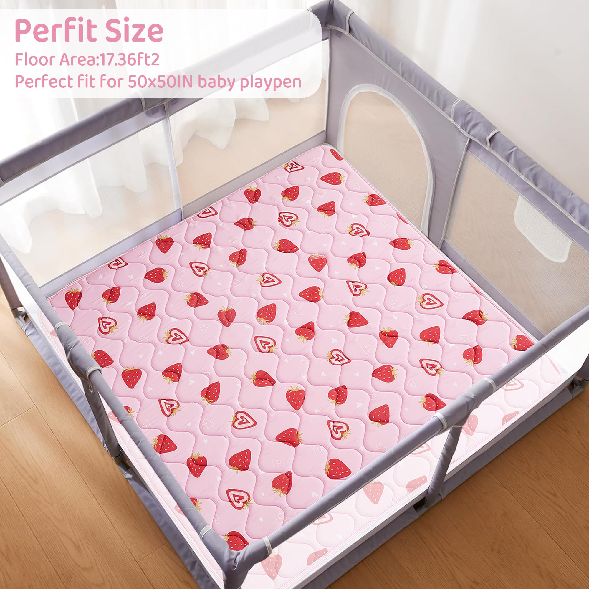 Viviland thick padding surface cushions babies during tummy and crawl play.