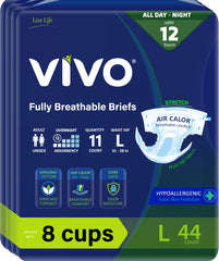 VIVO organic cotton overnight briefs with skin lining for sensitive skin comfort