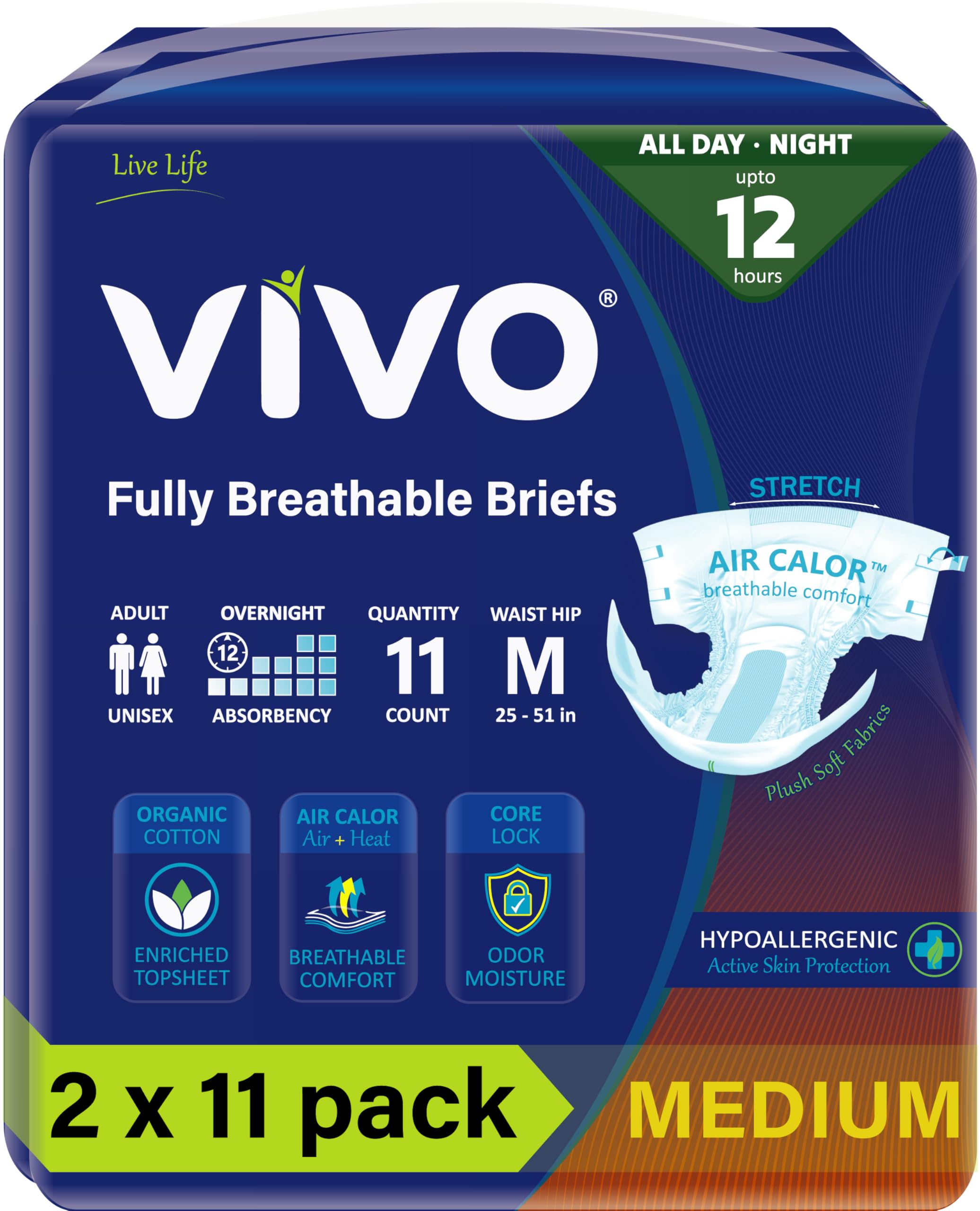 VIVO latex-free unscented design supports sensitive skin during long wear.
