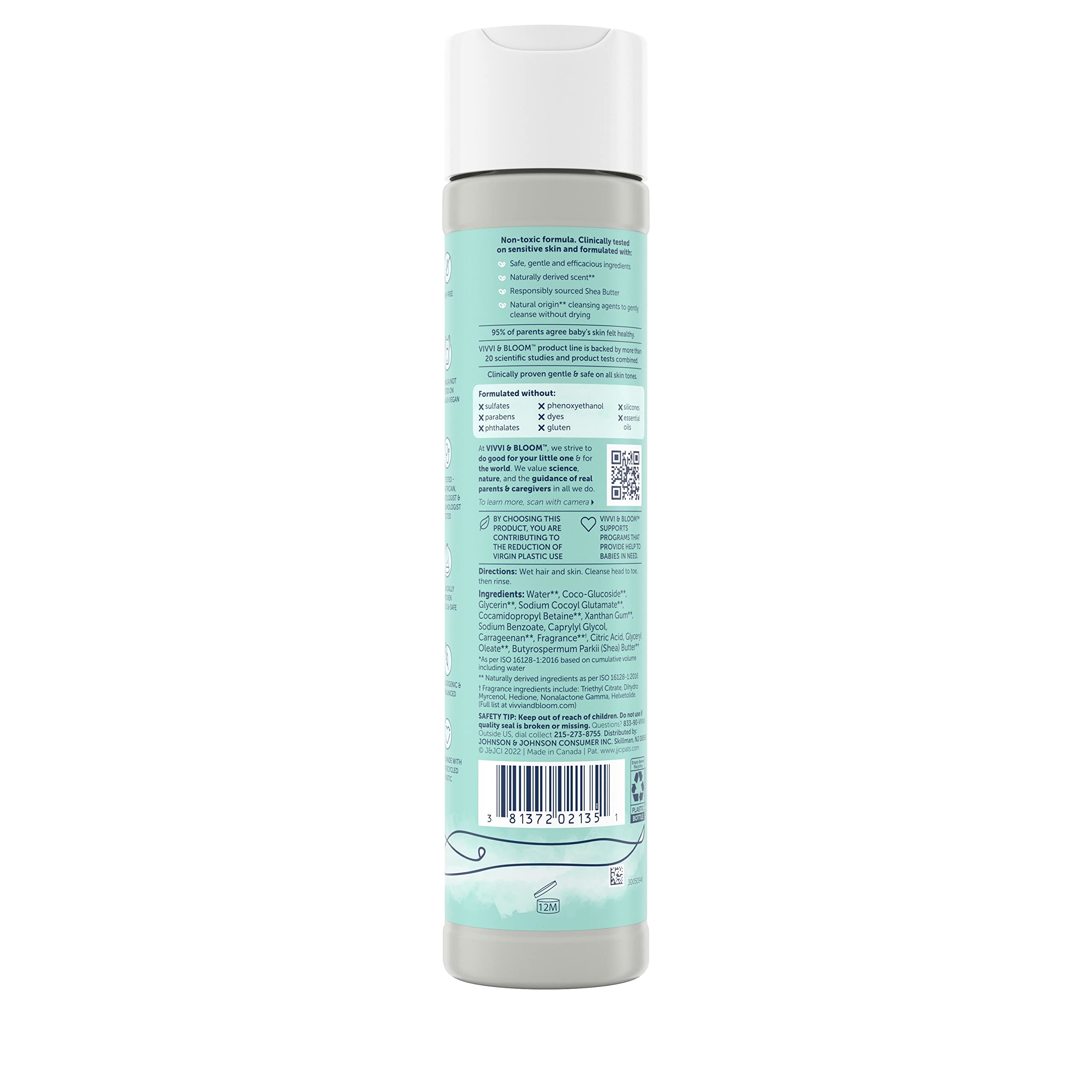 Vivvi & Bloom dye-free and sulfate-free formula on product label