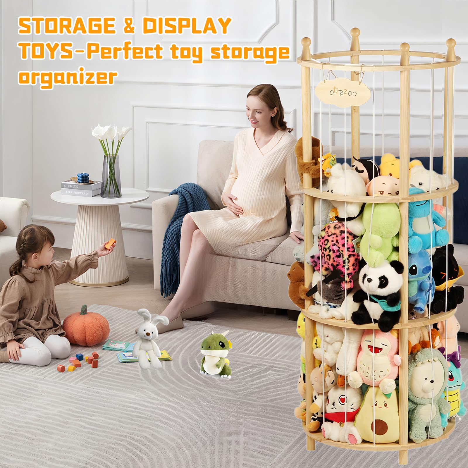 Viyuse extra-large capacity holds 100+ plush toys neatly.