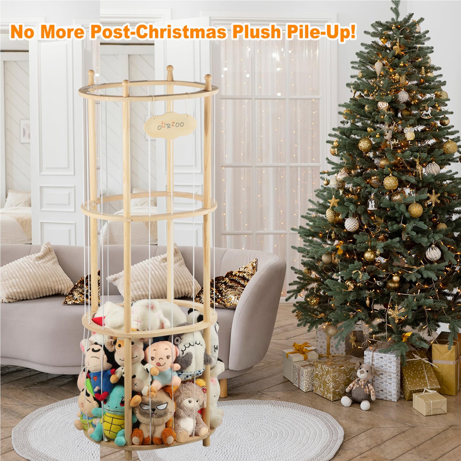 Viyuse open-zoo structure shows visible plush toys for simple sorting