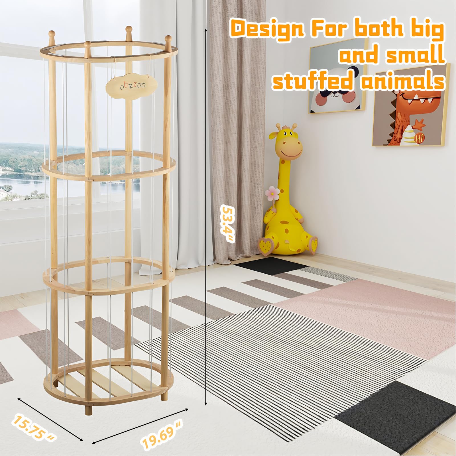 Viyuse organizer in playroom demonstrates compact tall design saving floor space