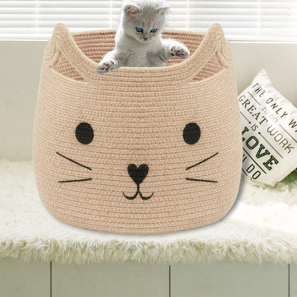 Gift-worthy VK Living cat-design basket, perfect for baby showers or birthdays.