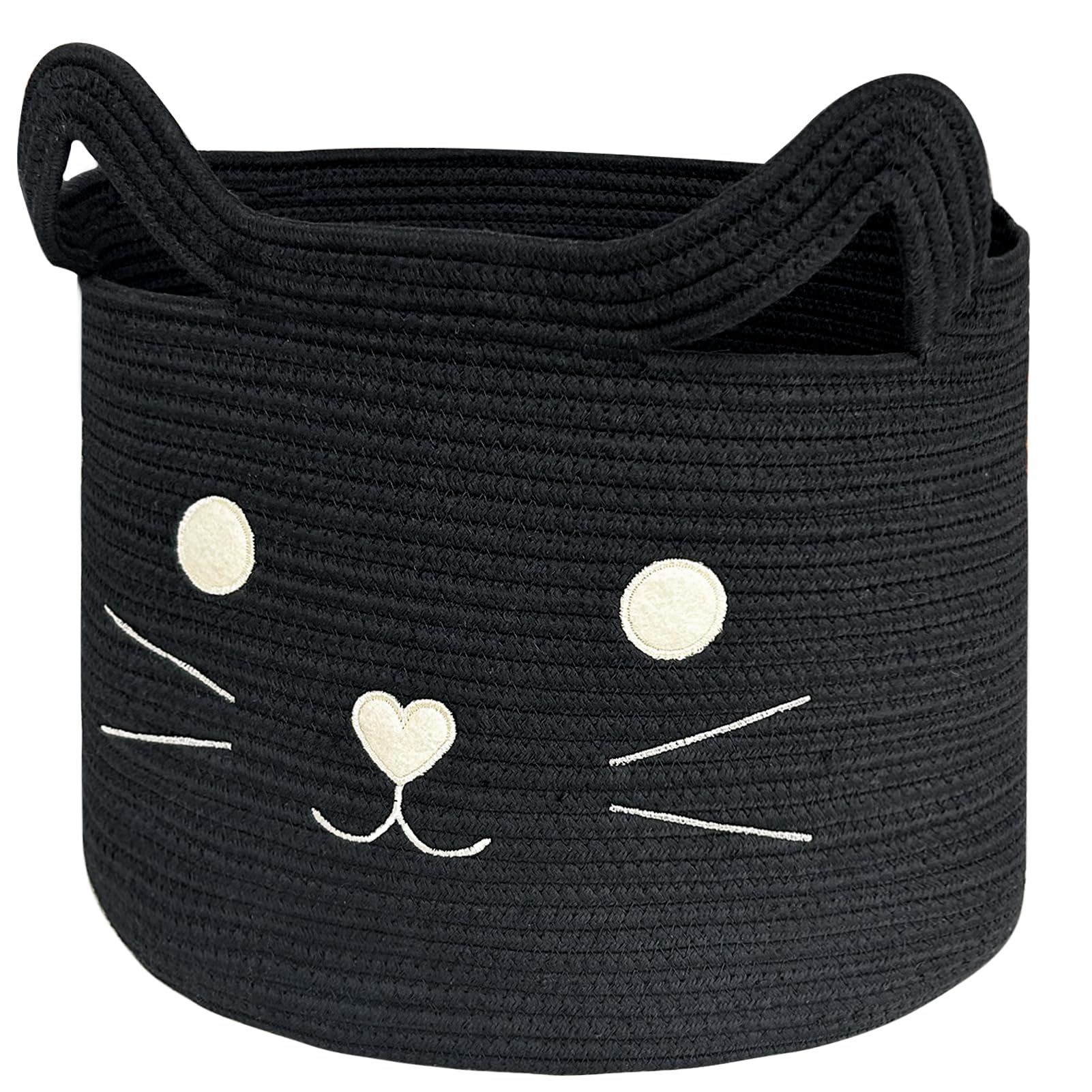 VK VK·LIVING large cat basket with cat-face design ideal for toy storage