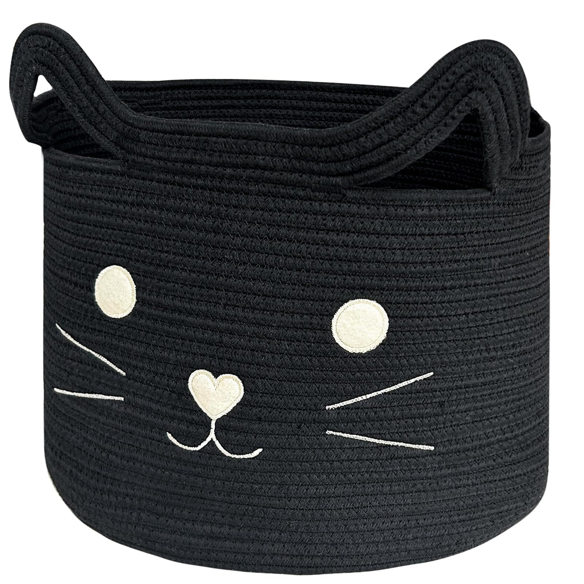 VK VK·LIVING large cat basket with cat-face design ideal for toy storage