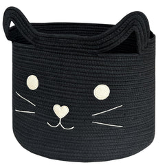 VK VK·LIVING large cat basket with cat-face design ideal for toy storage