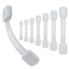 Vkania baby proofing cabinet locks in use on cabinets for safe exploration.