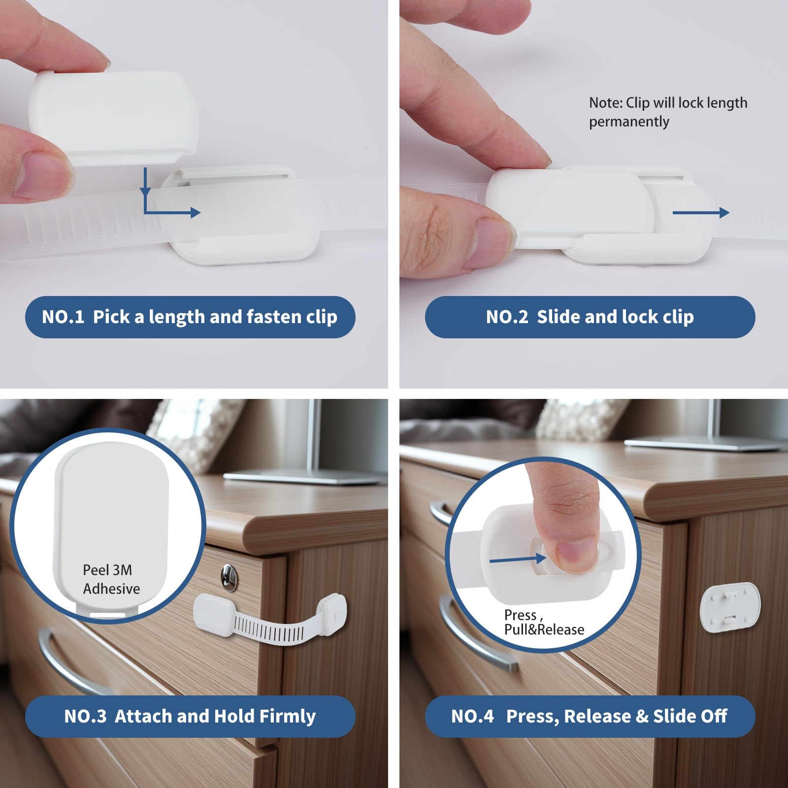 Vkania drawer lock activated, keeping contents safe from curious little hands.