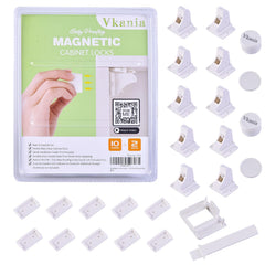 Vkania magnetic cabinet locks inside cabinet doors provide discreet child safety.