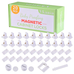 Vkania magnetic cabinet locks pack of 20 for child-safe kitchen cabinets