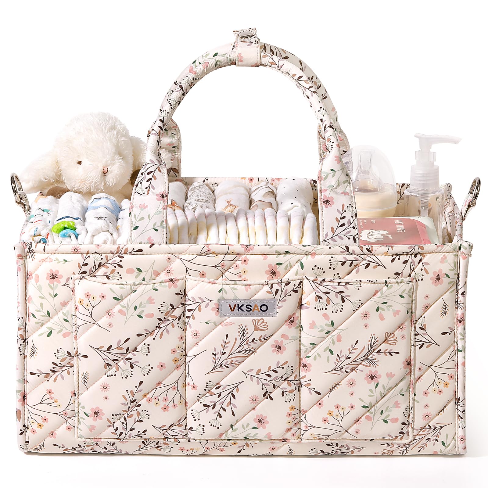 VKSAO diaper caddy organizer with shoulder strap for hands-free transport
