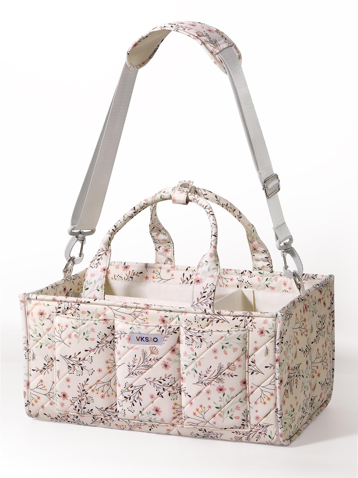 VKSAO diaper caddy mounted on stroller hooks for quick access