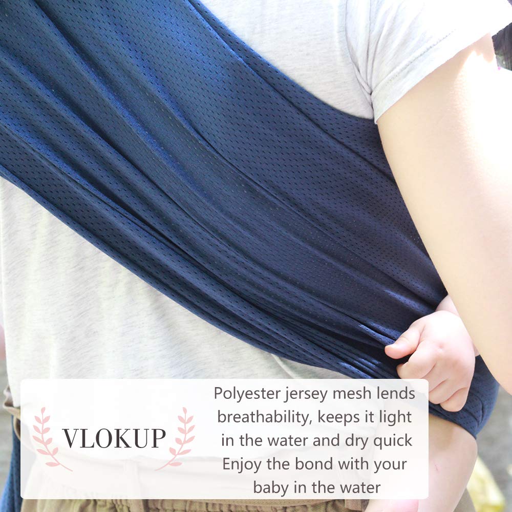 Vlokup sling packs into a compact pocket for diaper bag travel.