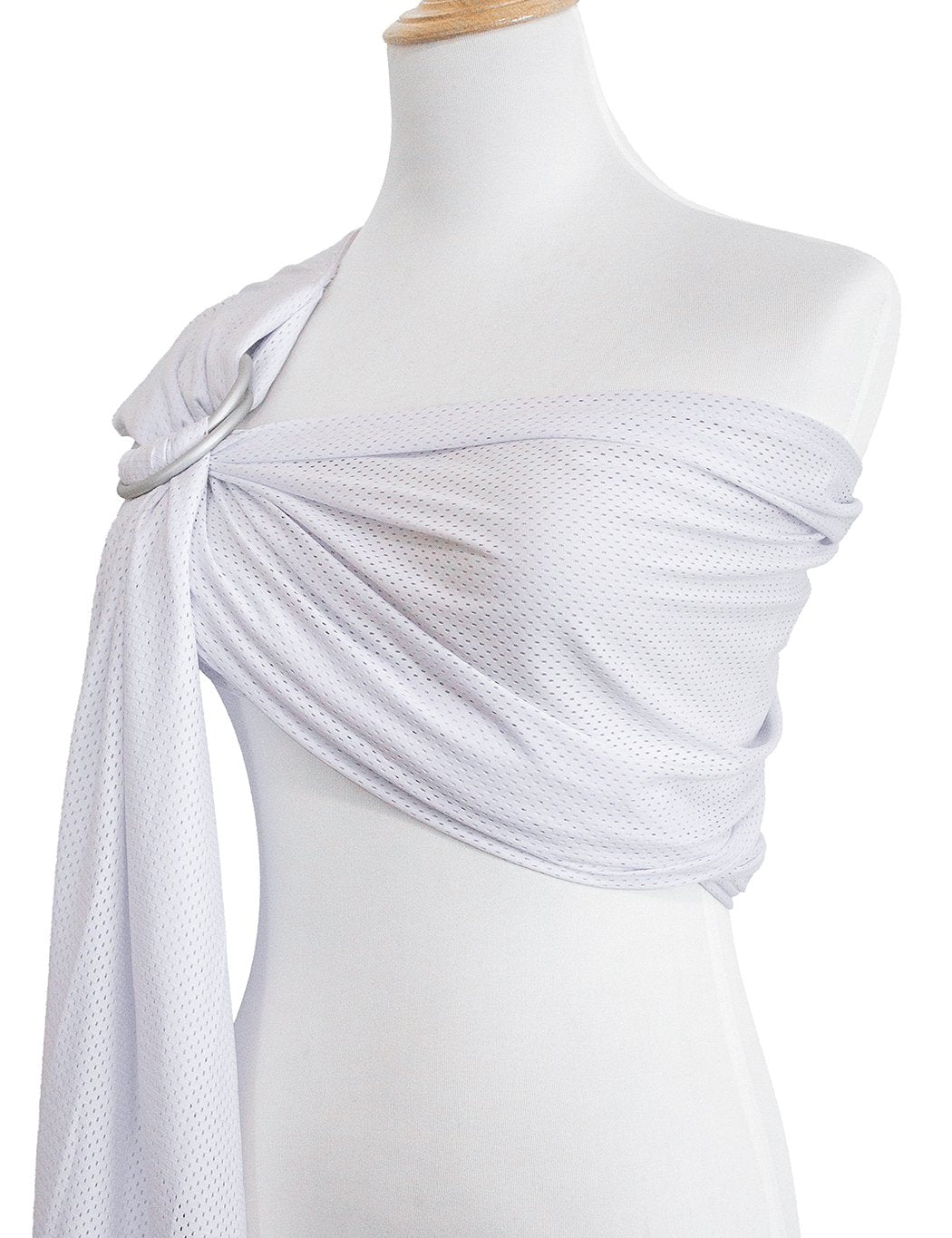 Vlokup Baby Water Ring Sling Carrier demonstrates high-chest positioning for water play