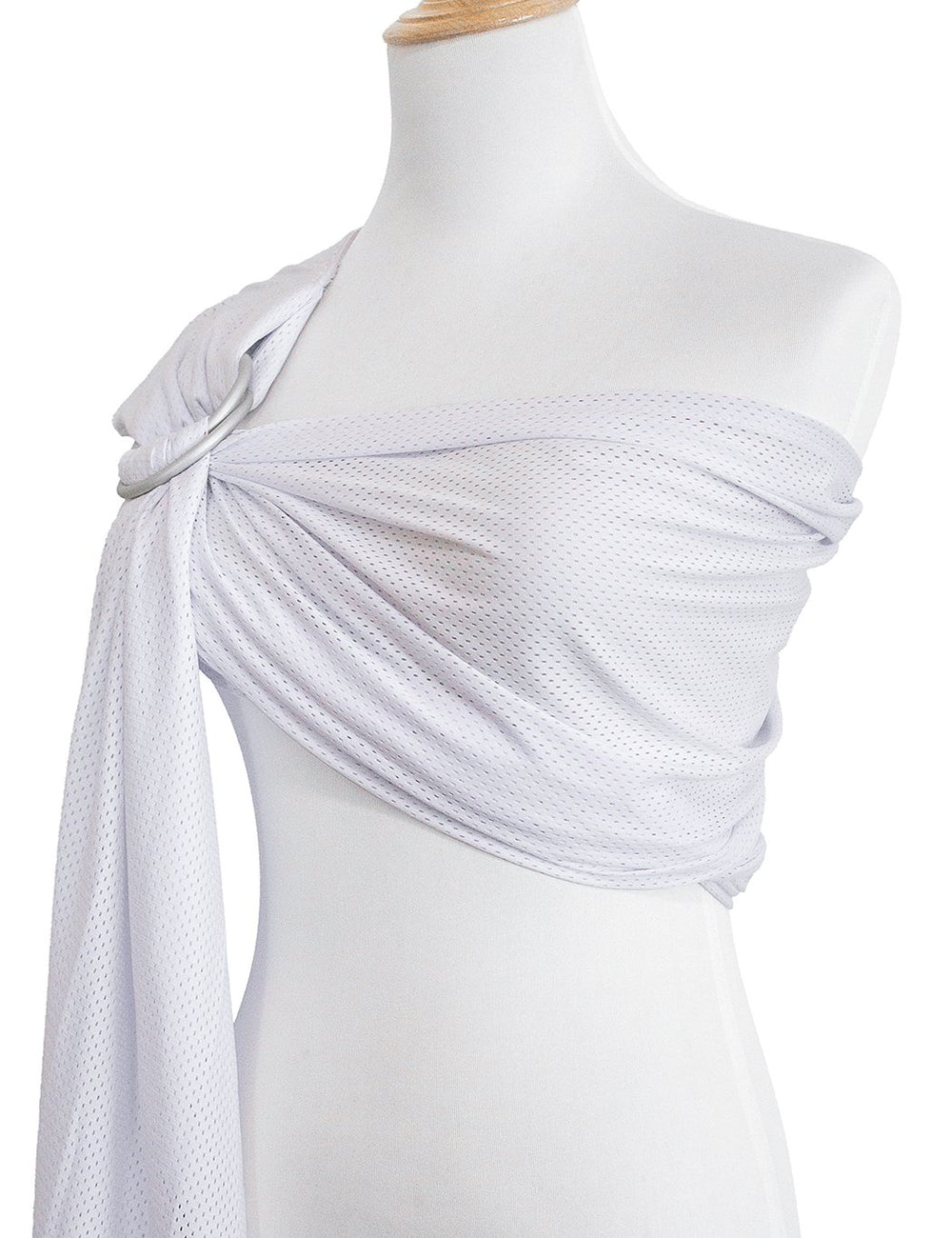 Vlokup Baby Water Ring Sling Carrier demonstrates high-chest positioning for water play