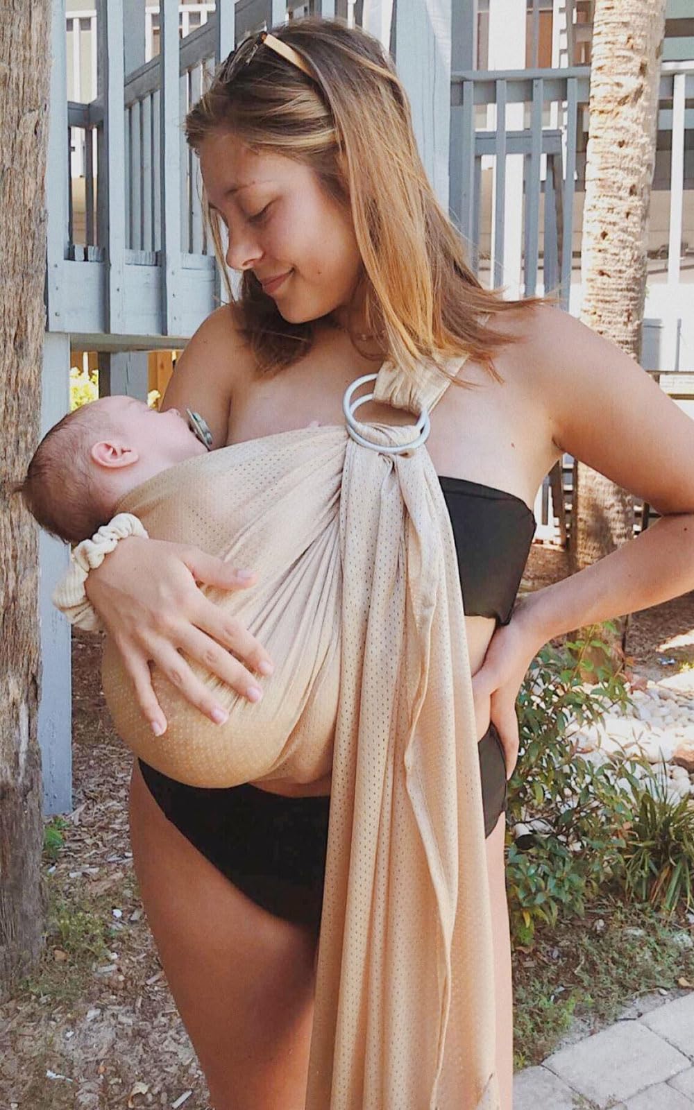 Vlokup sling packs flat and fits in a diaper bag