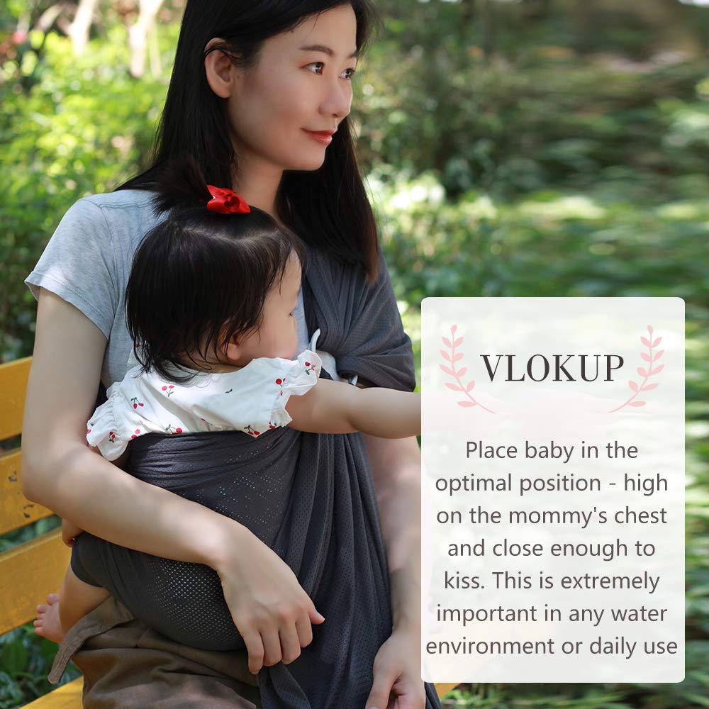 Vlokup water-play setup shows baby close while you explore the beach.