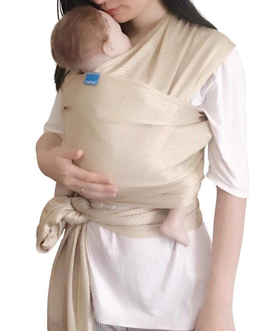 Vlokup Baby Wrap Sling in breathable mesh for summer water play comfort.
