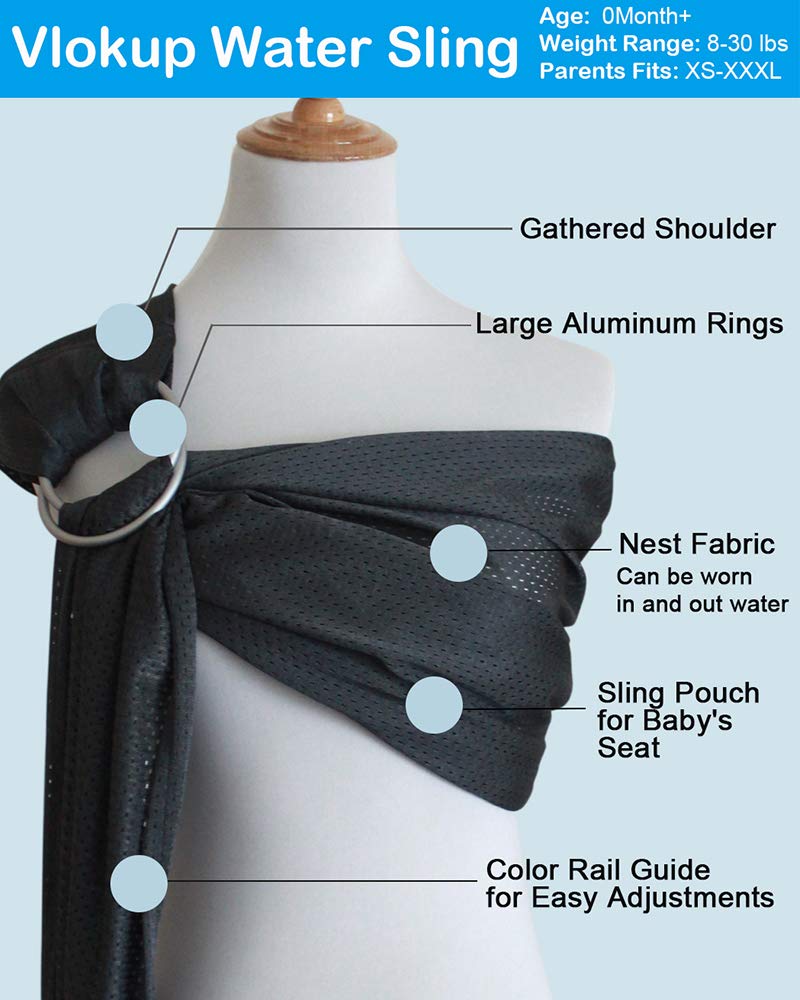 Vlokup breathable mesh wrap keeps baby cool during summer outings.