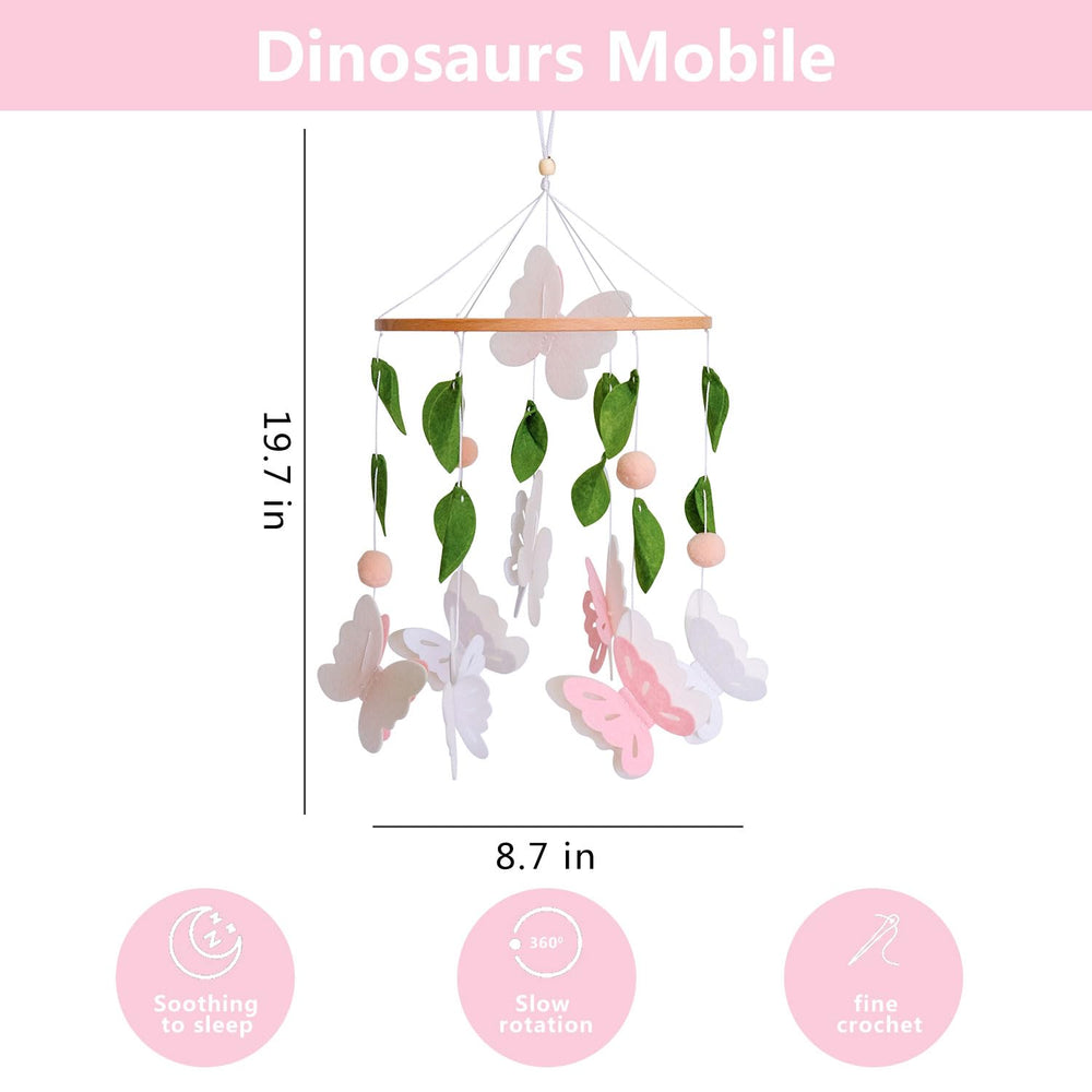 Vlokup butterfly mobile decor adds playful nursery charm.