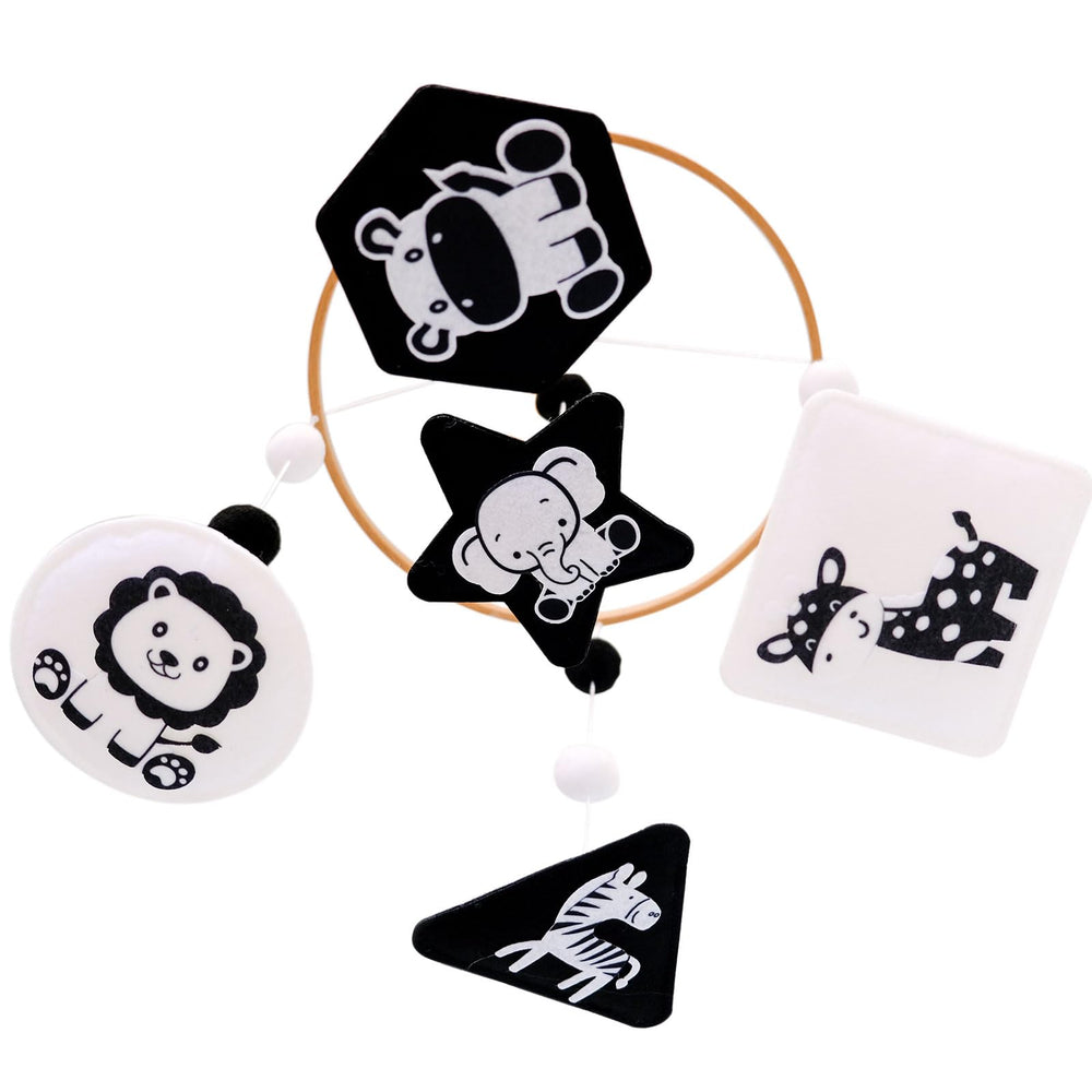 Vlokup Montessori crib mobile with black-white contrast supports newborn visual focus