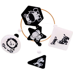 Vlokup Montessori crib mobile with black-white contrast supports newborn visual focus