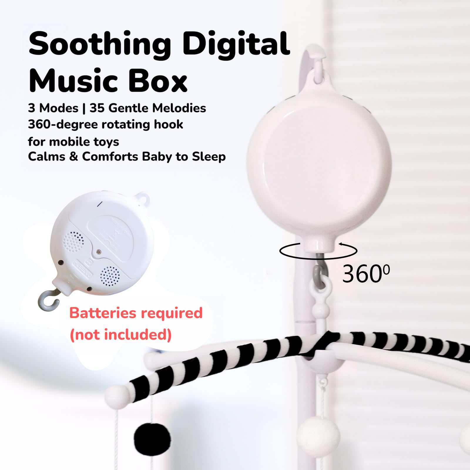 Vlokup Montessori Mobile digital music box delivers soothing lullabies to aid baby sleep