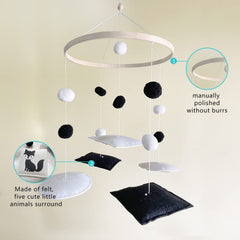 Vlokup Montessori woodland raccoon mobile for calm visual exploration