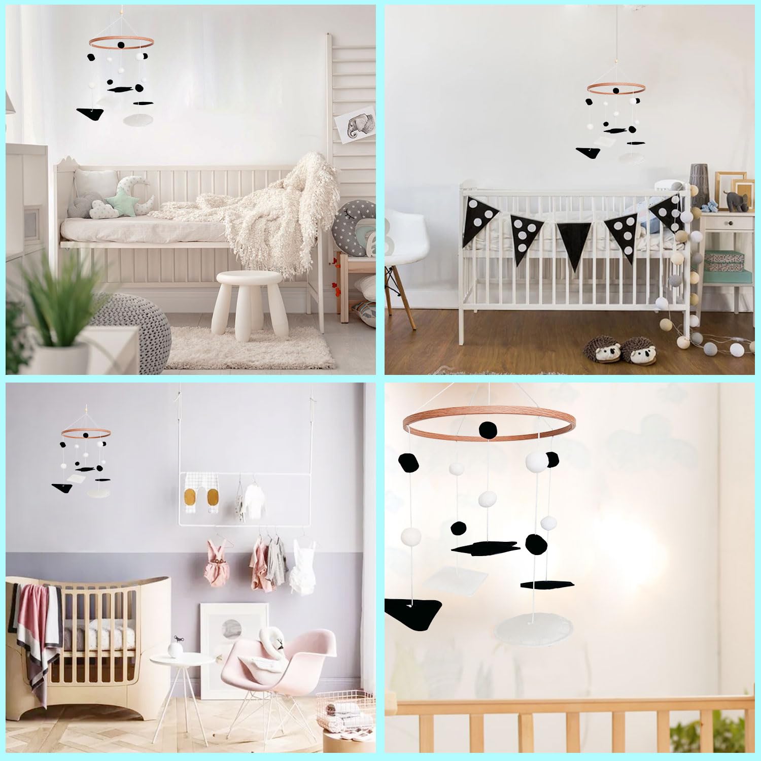 Vlokup Montessori mobile zebra pattern promotes visual exploration