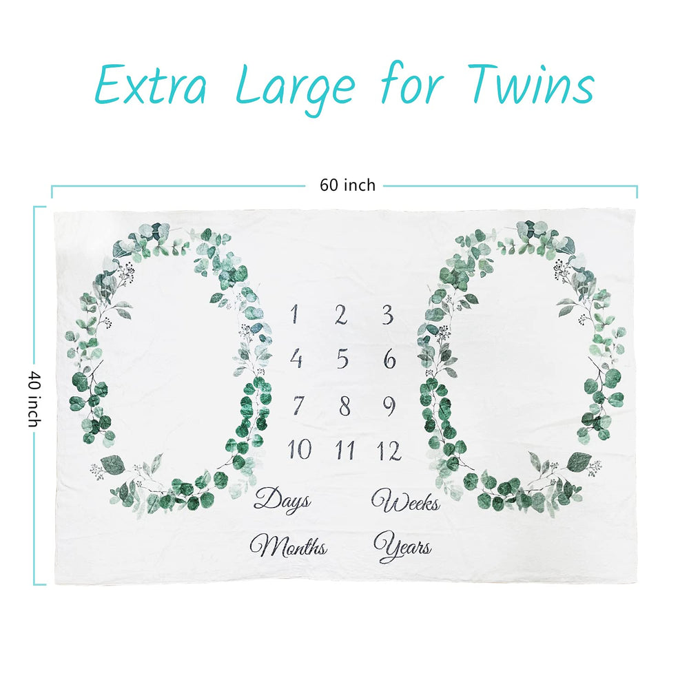 Vlokup neutral green leaf design enhances twin photo sessions