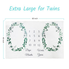 Vlokup neutral green leaf design enhances twin photo sessions